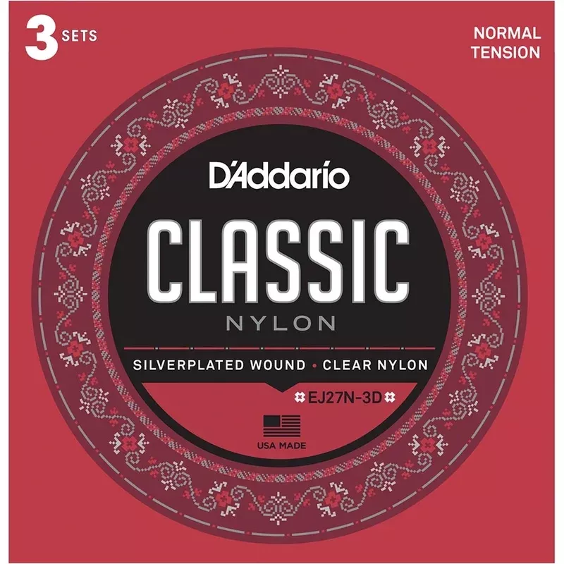 D’Addario EJ27N Student Nylon Classical Guitar Strings – Normal Tension – 3 Sets