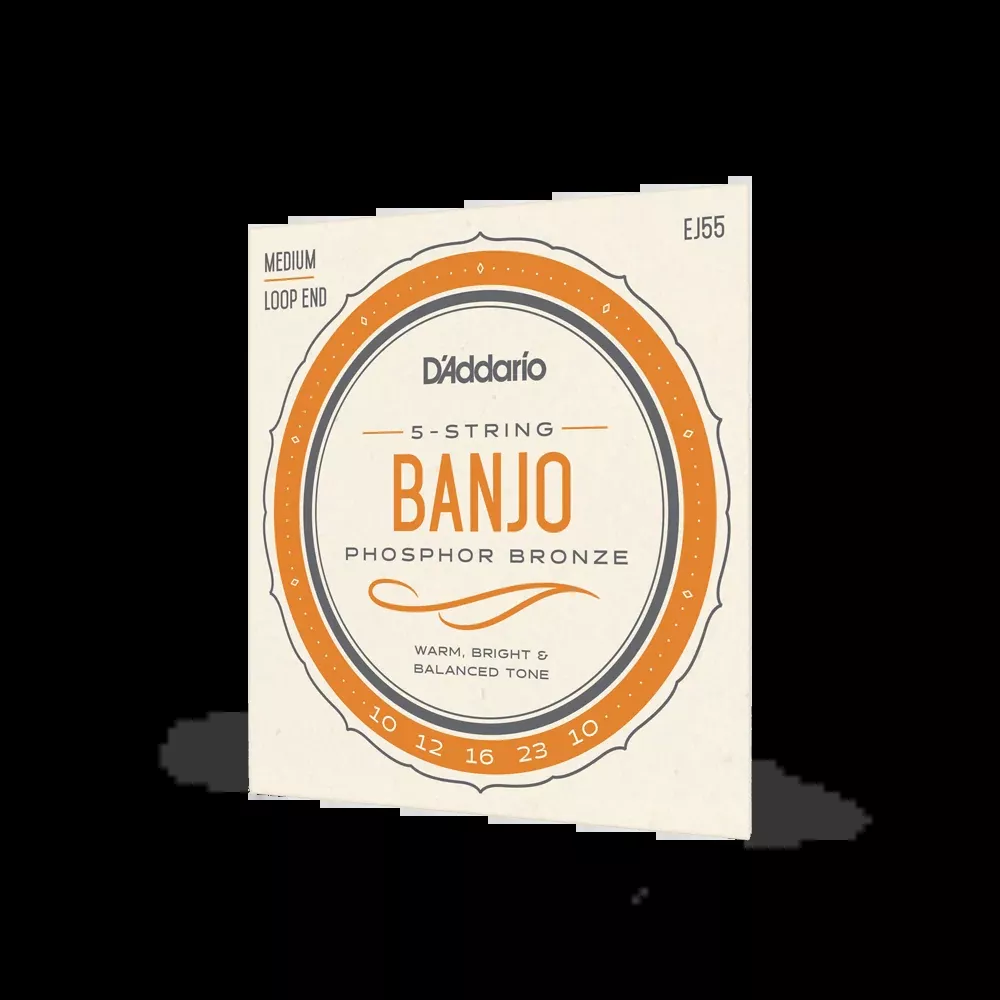D’Addario EJ55 5-String Banjo Strings, Phosphor Bronze, Medium, 10-23