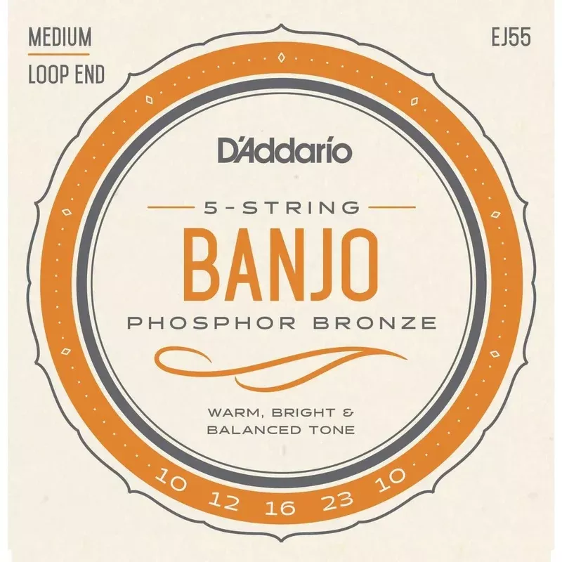 D’Addario EJ55 Phosphor Bronze Medium Gauge 5-String Banjo Strings