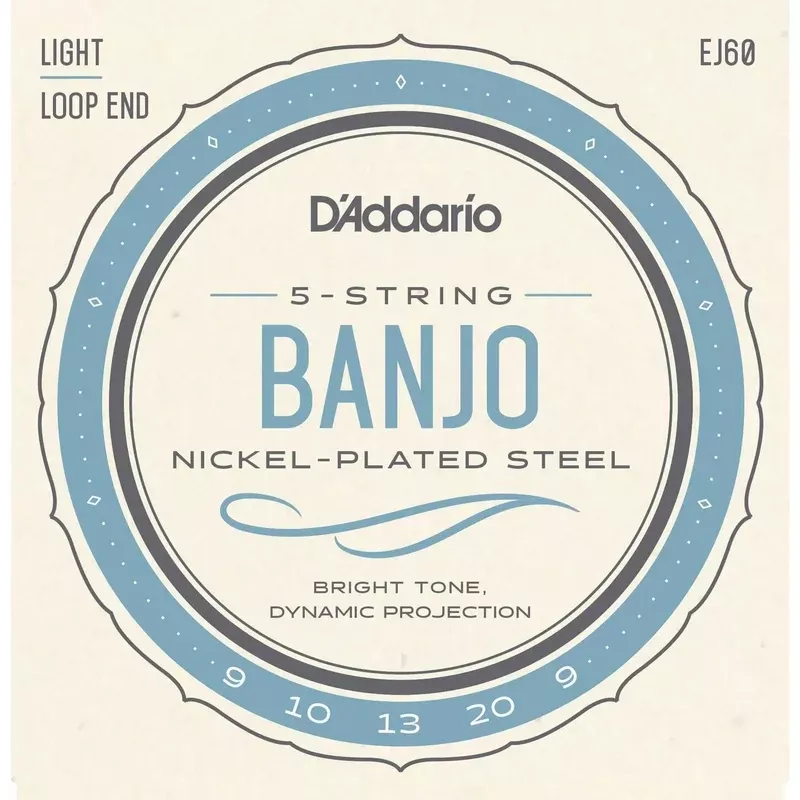 D’Addario EJ60 Nickel Plated Steel Light Gauge 5-String Banjo Strings