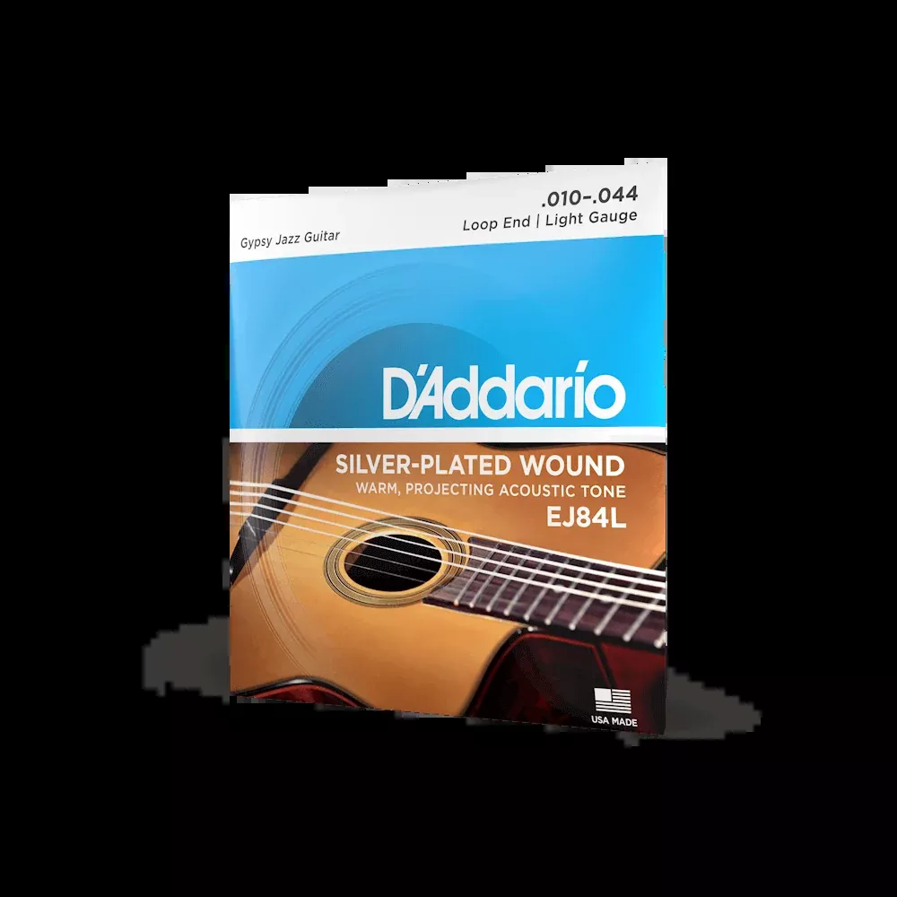 D'Addario EJ84L Gypsy Jazz Acoustic Guitar Strings, Loop End, Light, 10-44