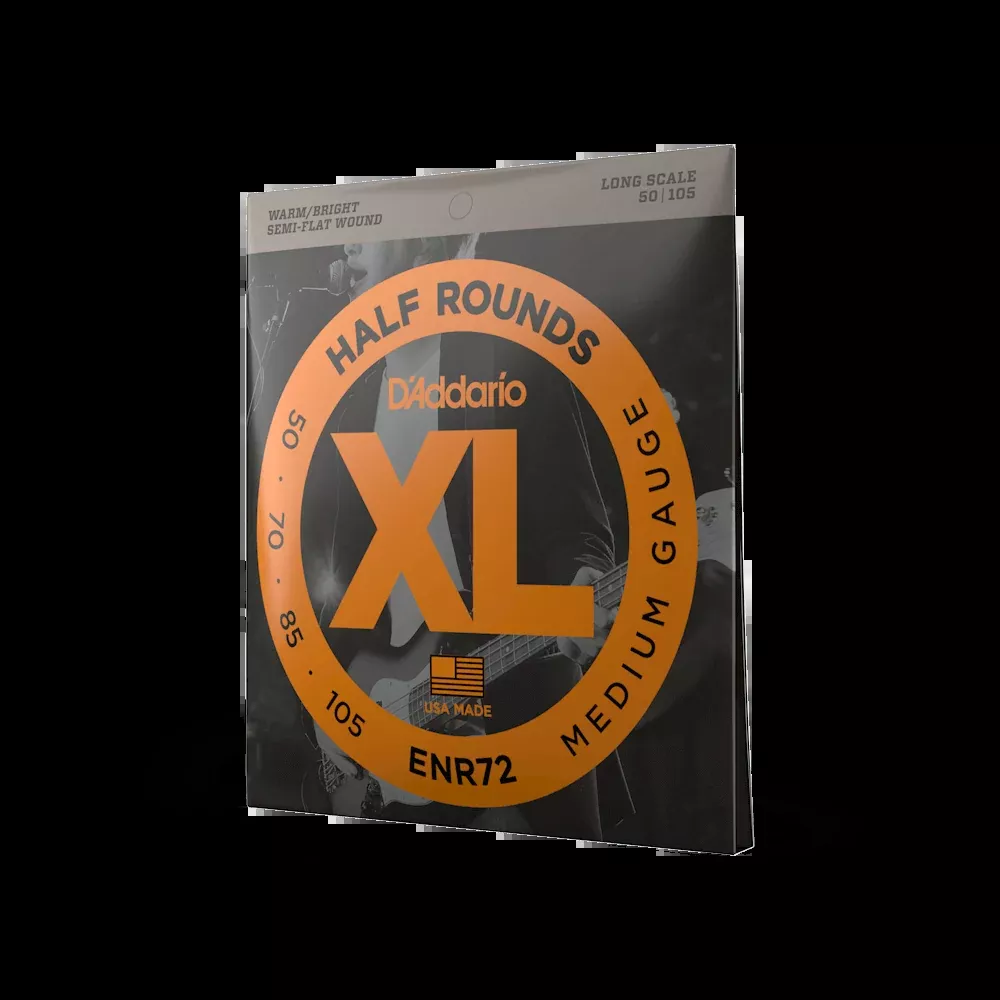D'Addario ENR72 Half Round Bass Guitar Strings, Medium, 50-105, Long Scale