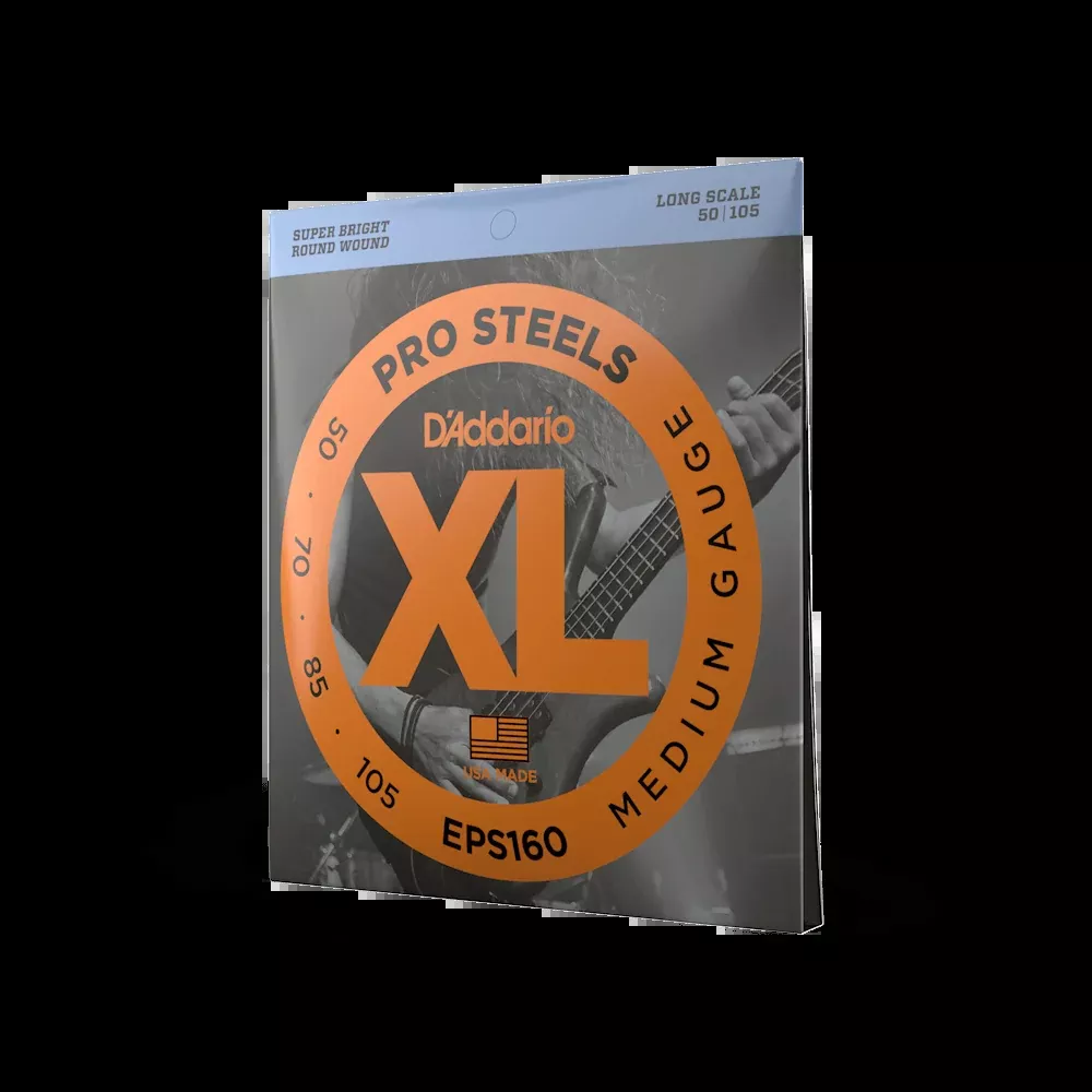 D'Addario EPS160 ProSteels Bass Guitar Strings, Medium, 50-105, Long Scale