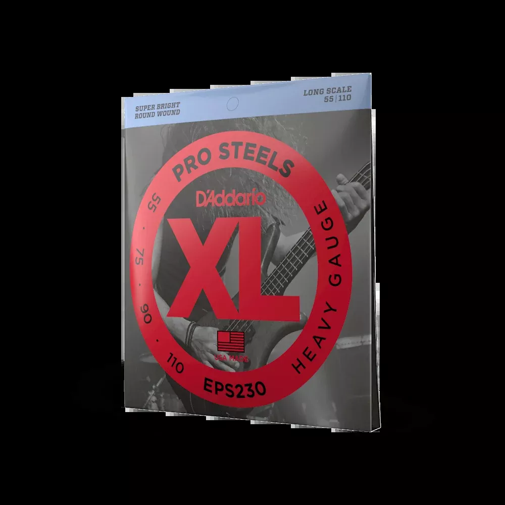 D'Addario EPS230 ProSteels Bass Guitar Strings, Heavy, 55-110, Long Scale