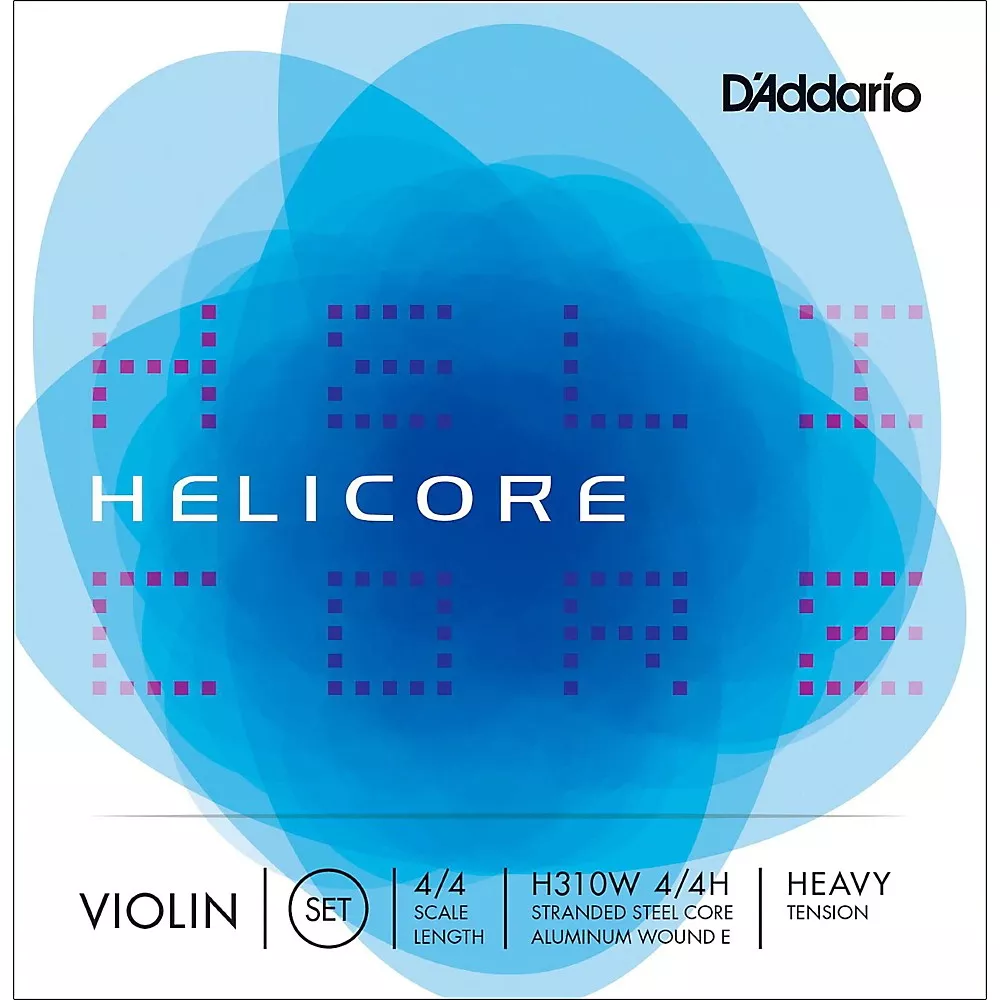 D'Addario Helicore Violin Set Strings 4/4 Size Heavy Wound E