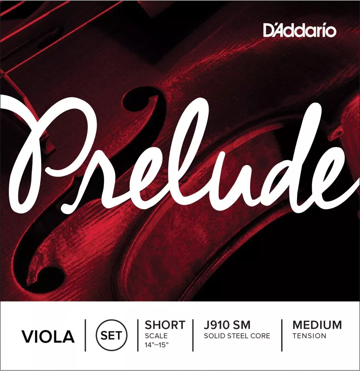 D'Addario J910SM Prelude Viola String Set, Short Scale, Medium Tension