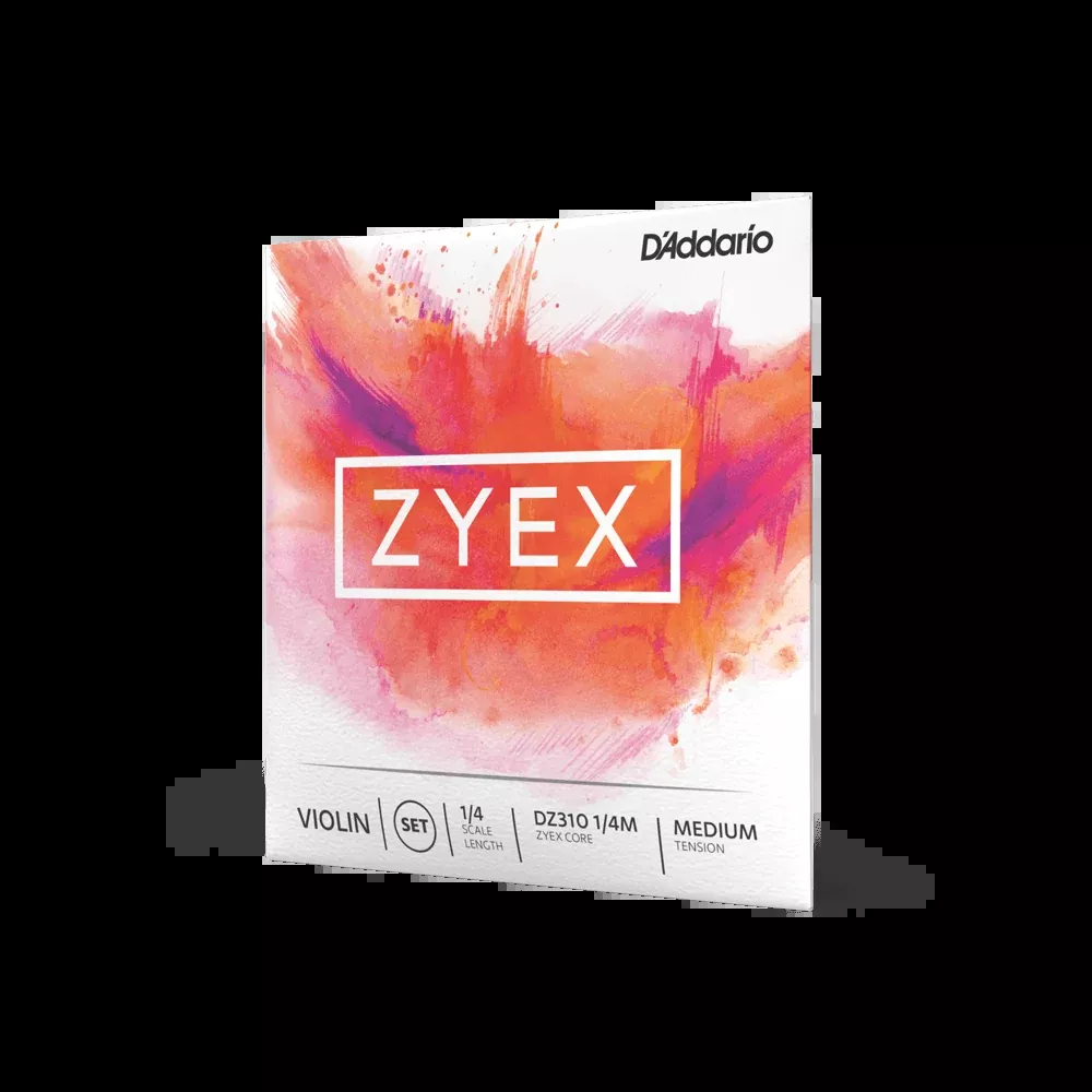 D'Addario Zyex Violin Strings, 1/4 Scale, Medium Tension – Set or Single Strings