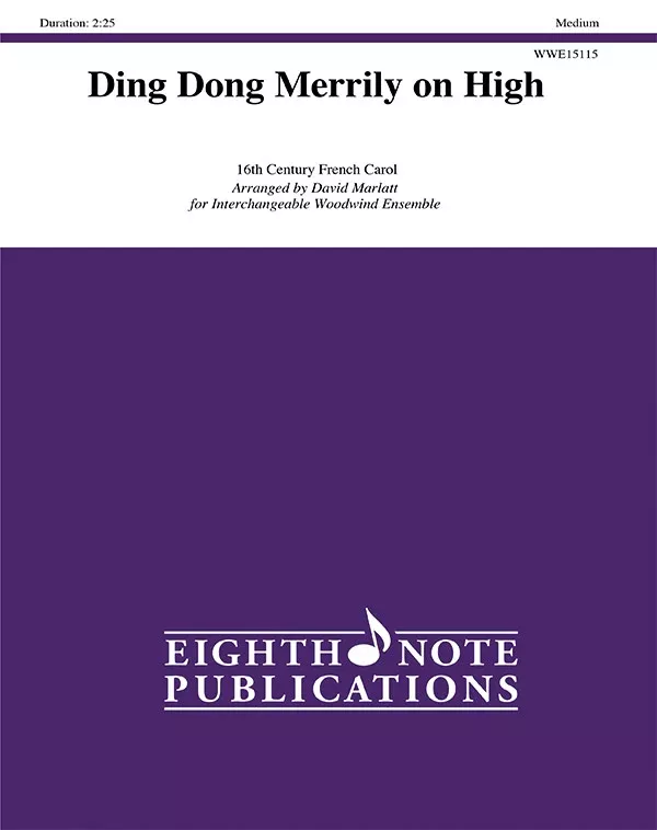 Ding Dong Merrily on High: Interchangeable Woodwind Ensemble Score & Parts