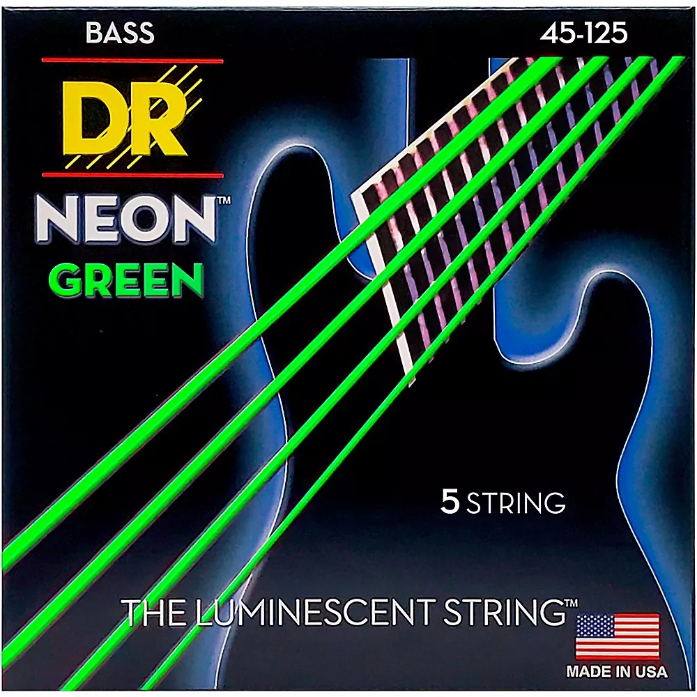 DR Strings NEON Hi-Def Green Bass SuperStrings Medium 5-String