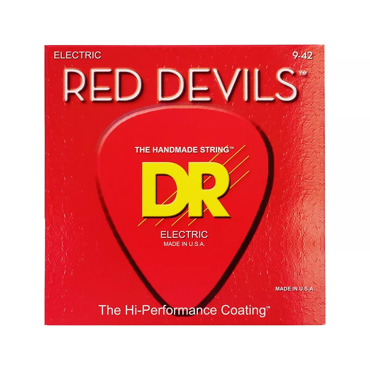 DR Strings RDE-9 Red Devils K3 Coated Electric Guitar Strings, Light, 9-42