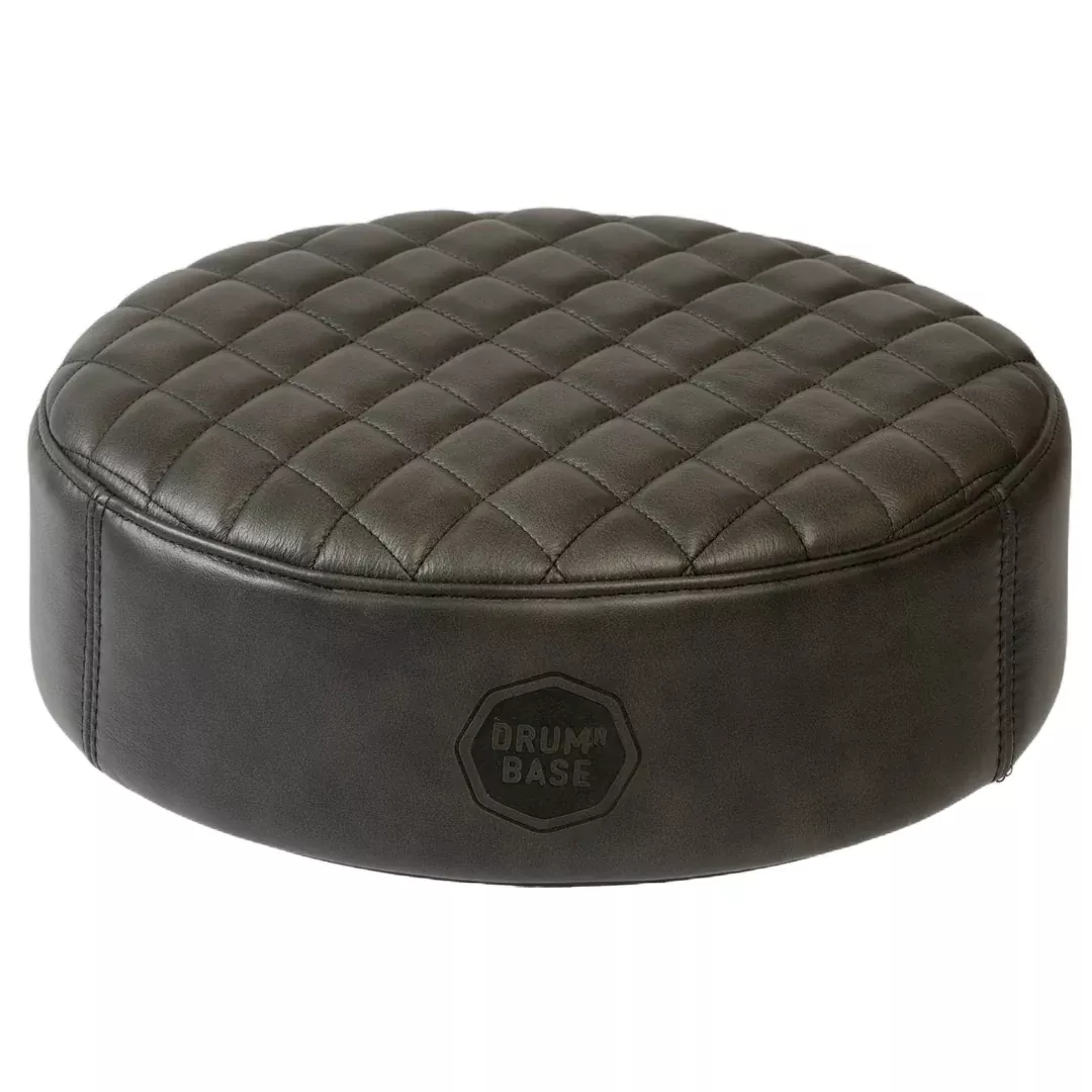 DRUMnBASE Full Grain Leather Drum Throne – Grey (Top Only)