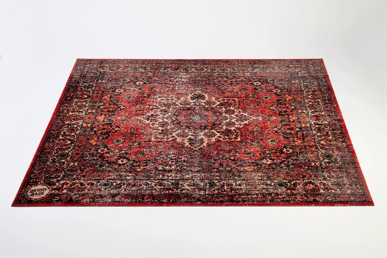DRUMnBASE Vintage Persian Drum Rug – Original Red – 185 x160cm