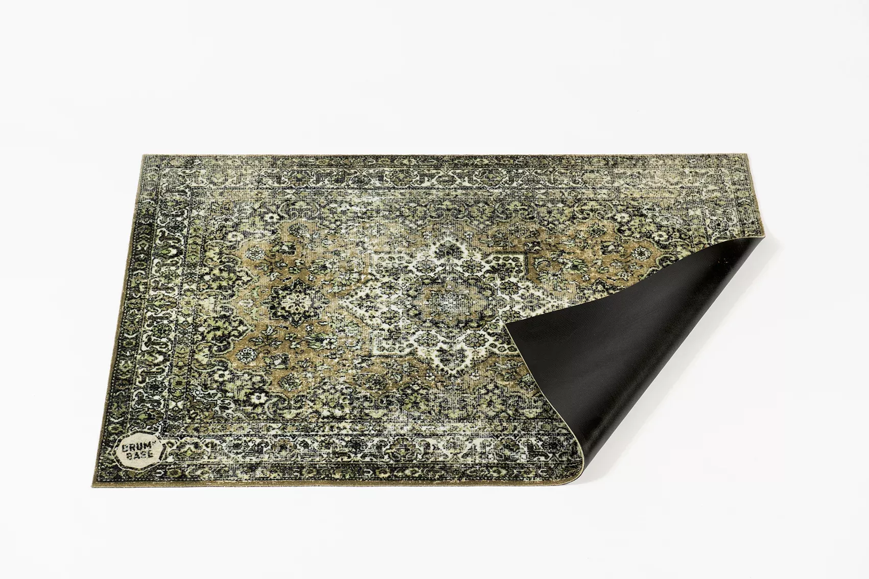 DRUMnBASE Vintage Persian Stage Rug – Green – 130 x 90cm