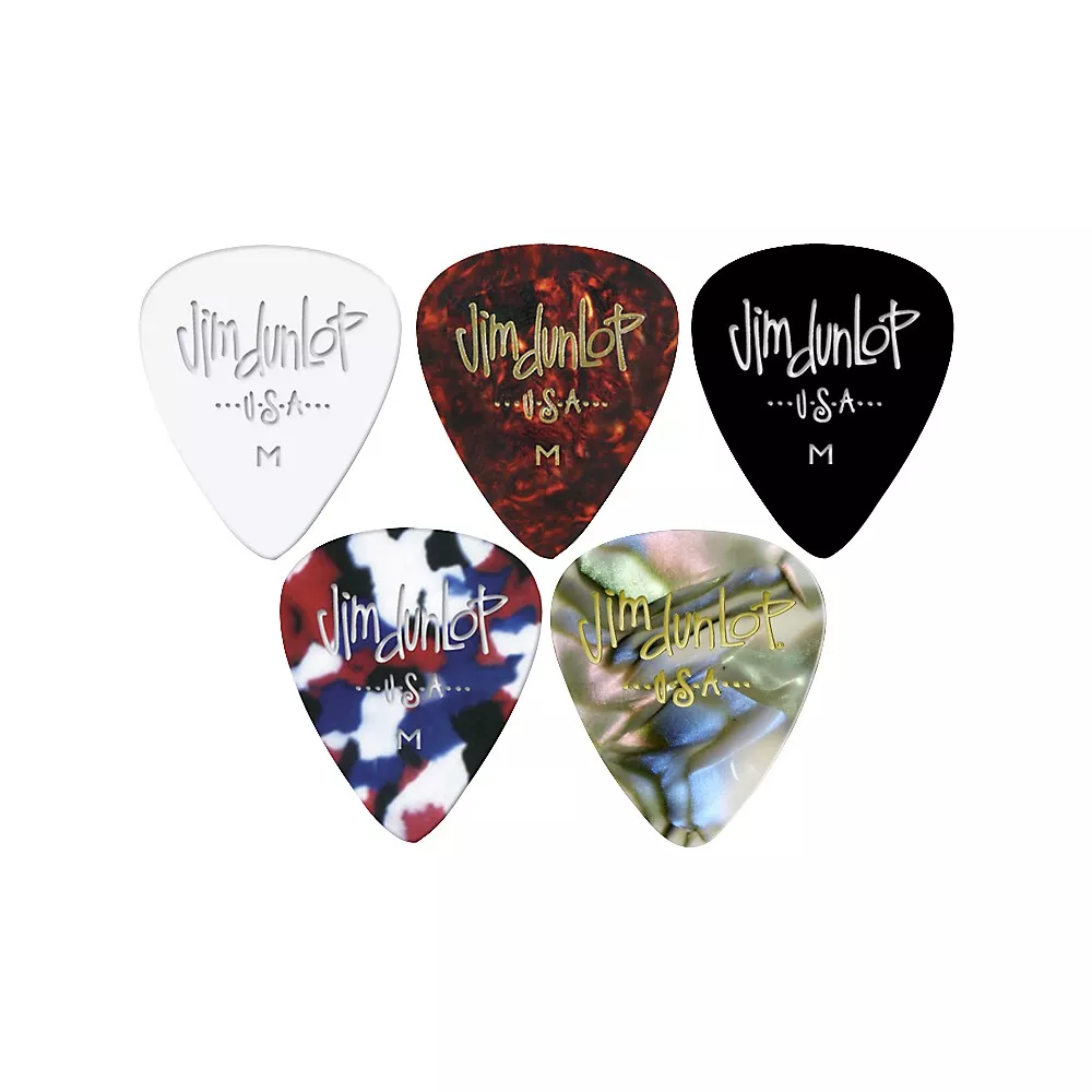 Dunlop Celluloid Classic Guitar Picks 1 Dozen Confetti Medium