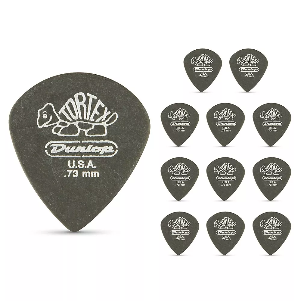 Dunlop Tortex Pitch Black Jazz Guitar Picks 1 Dozen .73 mm