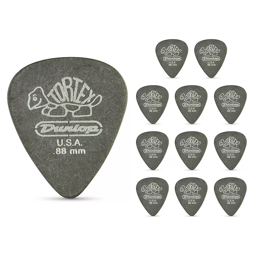 Dunlop Tortex Pitch Black Standard Guitar Picks 1 Dozen .88 mm