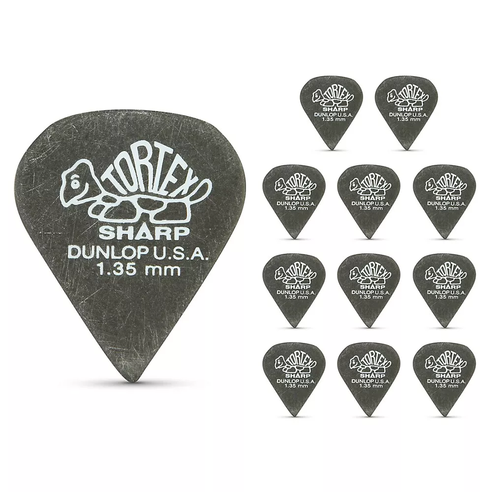Dunlop Tortex Sharp Guitar Picks 1 Dozen 1.35 mm