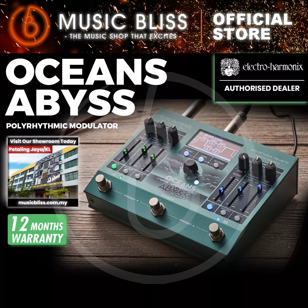 Electro Harmonix Oceans Abyss Dual Stereo Reverb Pedal