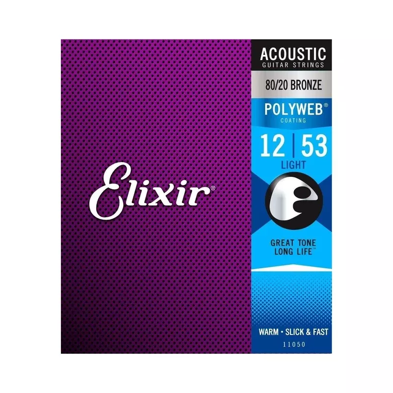 Elixir 11050 80/20 Bronze Polyweb Light 6-String Acoustic Guitar Strings