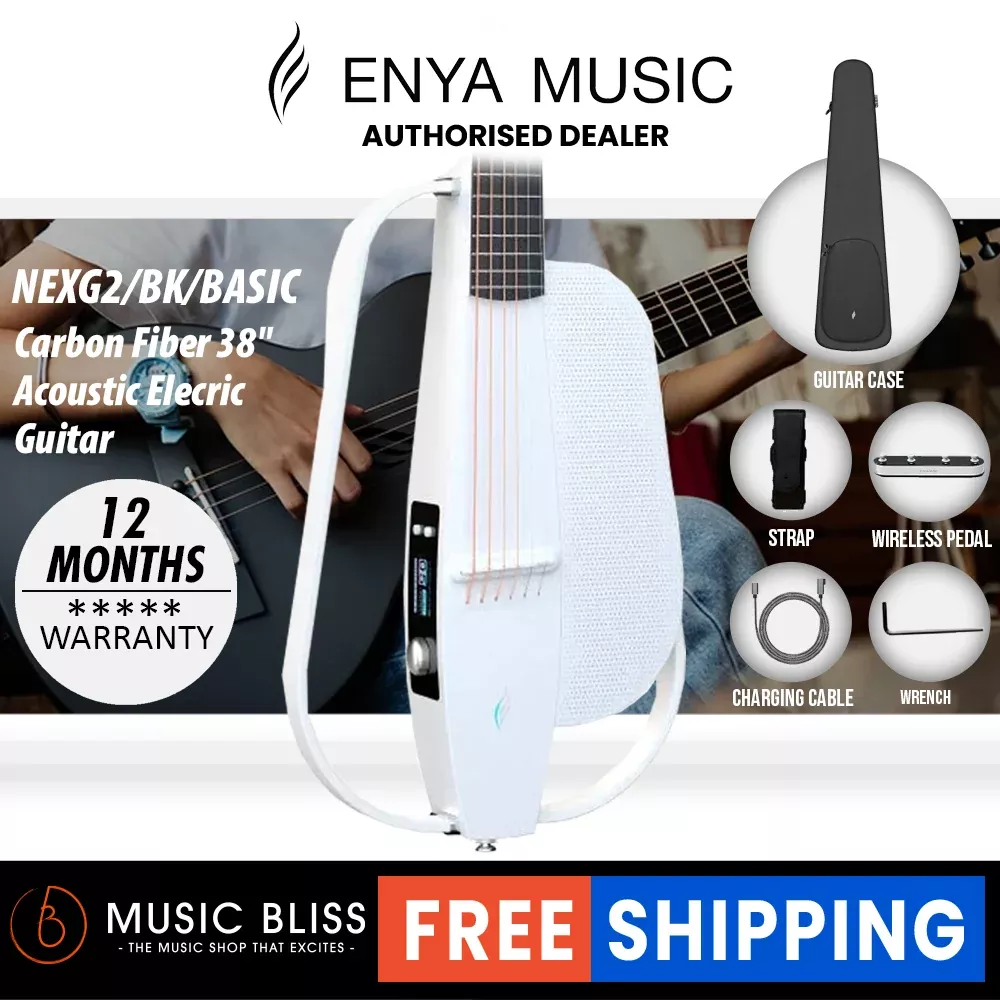 Enya NEXG2 Carbon Fiber Smart Guitar, Basic – White