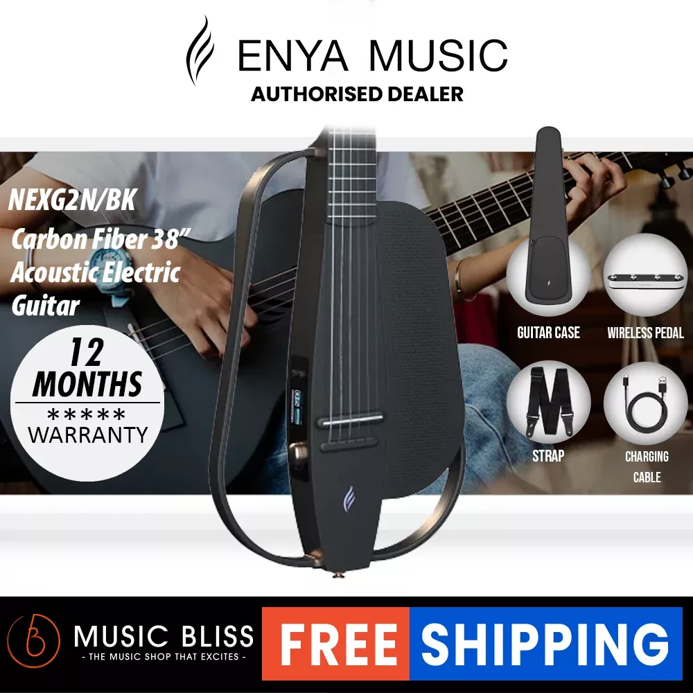 Enya NEXG2 Carbon Fiber Smart Guitar, Nylon – Black