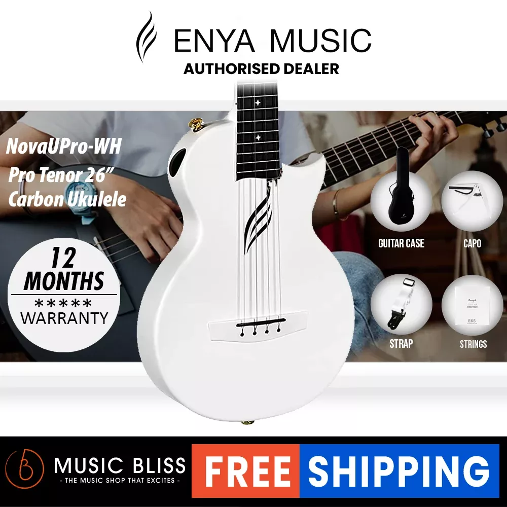 Enya Nova U Pro Tenor Carbon Ukulele – White