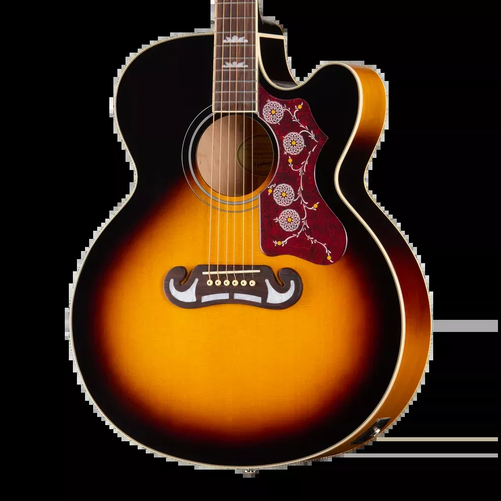 Epiphone J-200 Studio EC Acoustic-Electric Guitar – Vintage Sunburst