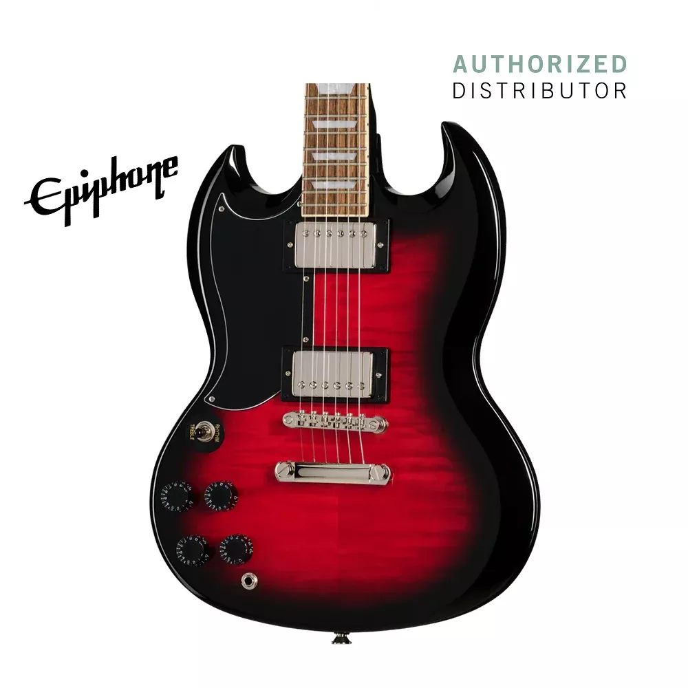 Epiphone SG Tribute Plus Left-handed Electric Guitar – Cherry Burst