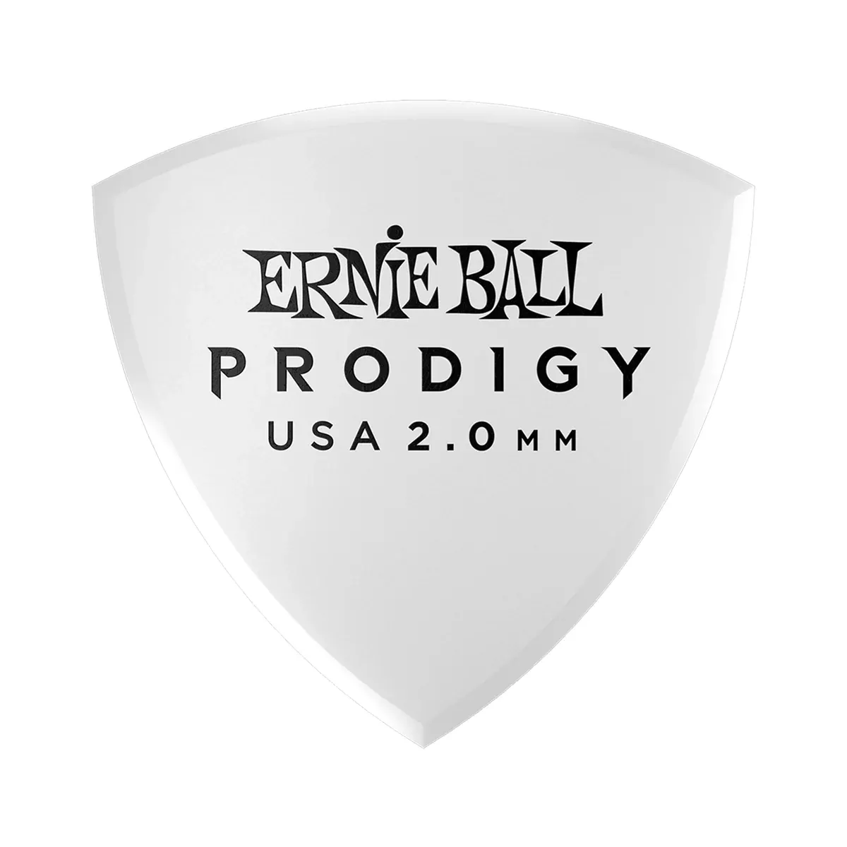 Ernie Ball 2.0mm Large Shield Prodigy Guitar Picks, 6-Pack, White