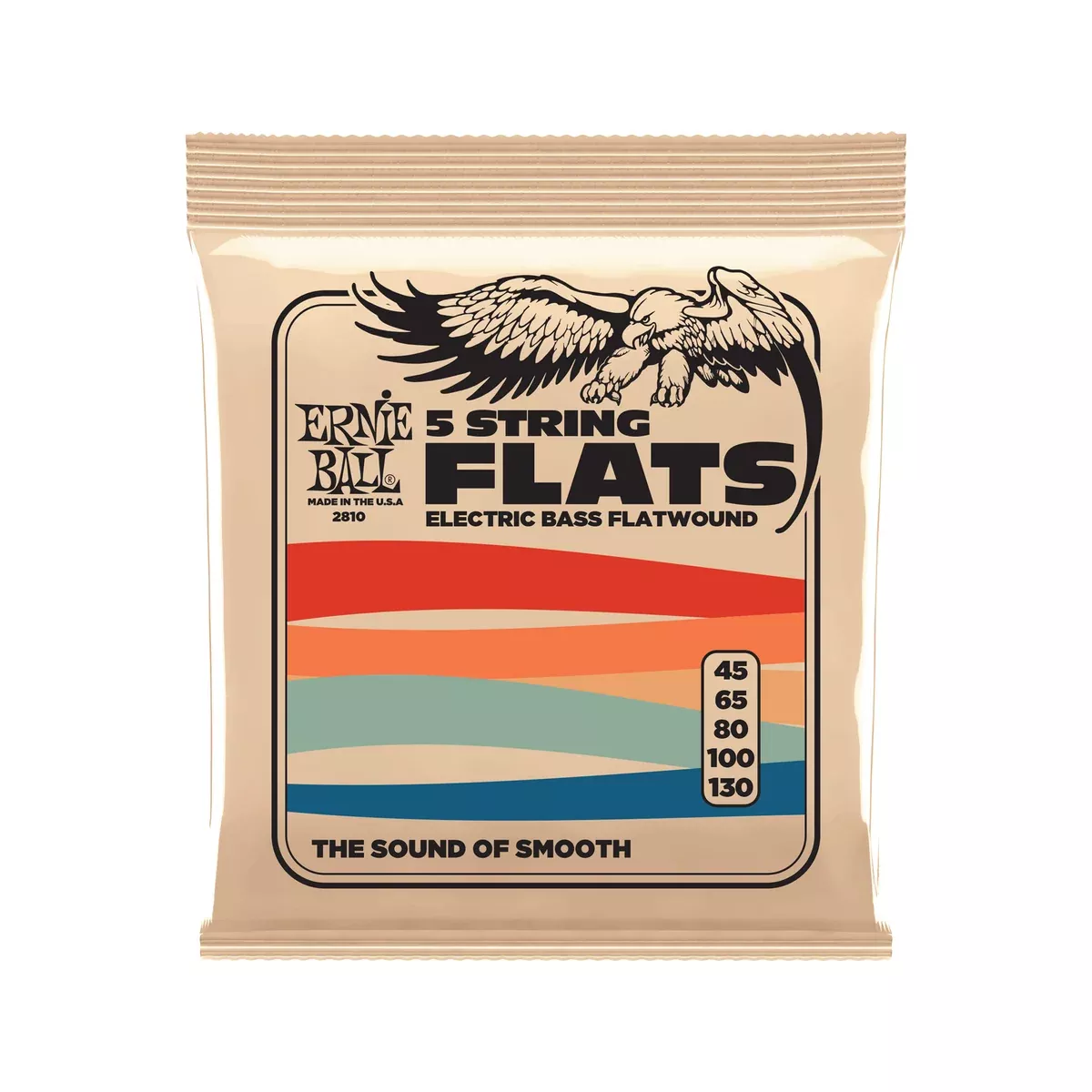 Ernie Ball Flatwound 5-String Electric Bass Strings, 45-130