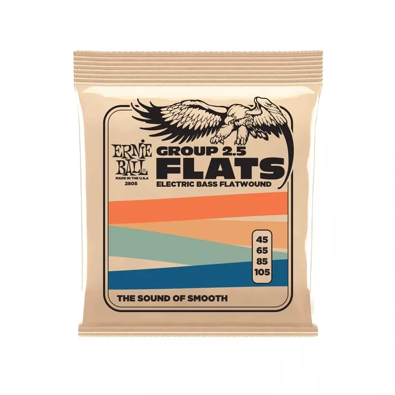 Ernie Ball Flatwound Group 2.5 Electric Bass Strings – 45-105 Gauge