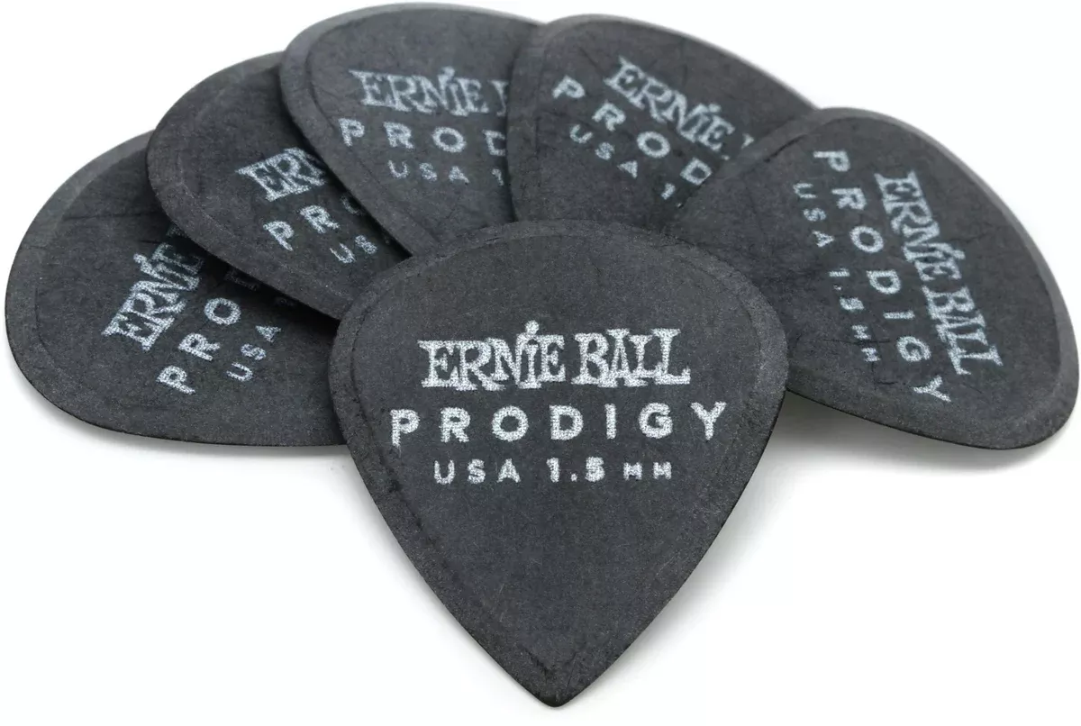 Ernie Ball Mini Prodigy 1.5mm Guitar Picks, Black, 6-Pack