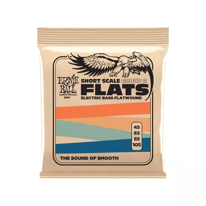 Ernie Ball Short Scale Flatwound Group 2 Electric Bass Strings – 45-105 Gauge