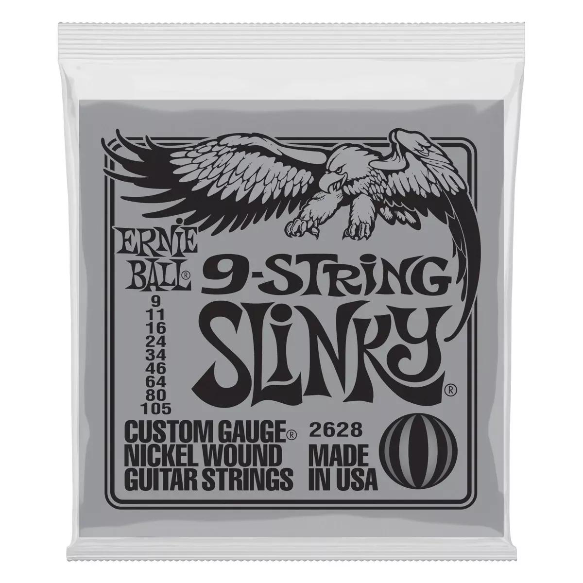Ernie Ball Slinky Nickel Wound 9 StringElectric Guitar Strings 9-105 Gauge