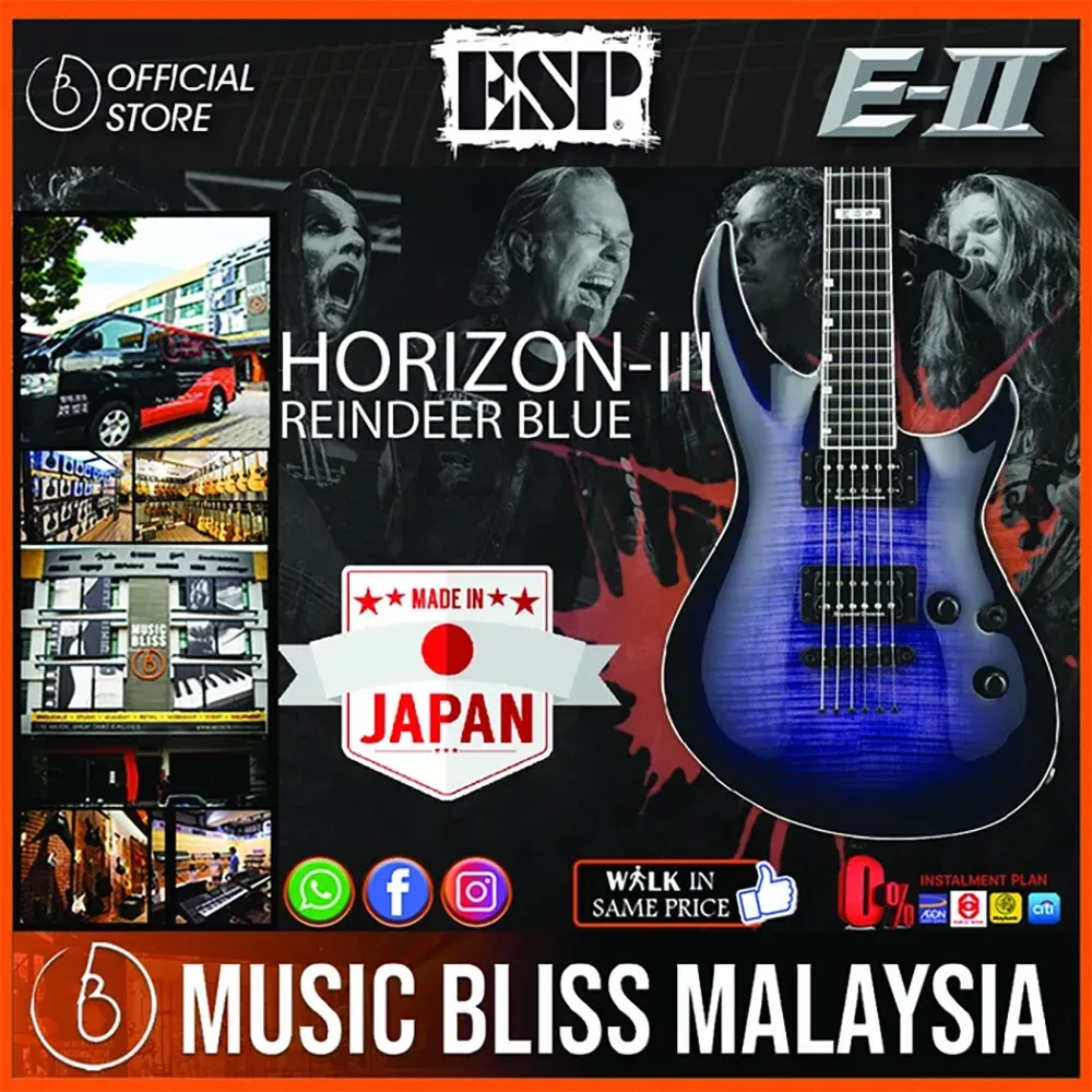 ESP Japan E-II Horizon III FM – Reindeer Blue (EIIHOR3FMRDB) [MIJ]
