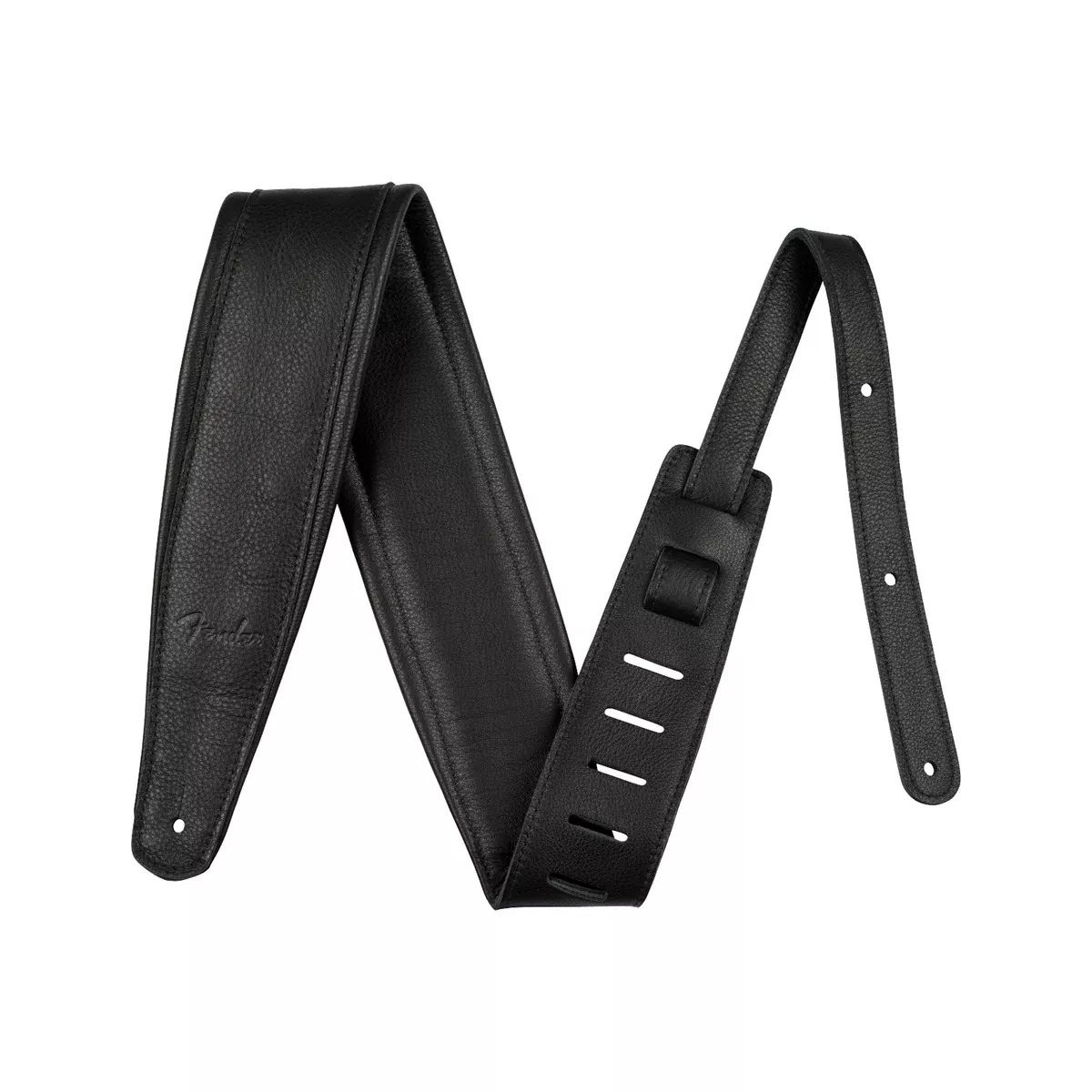 Fender 3.5Inch Premium Leather Guitar Strap, Black