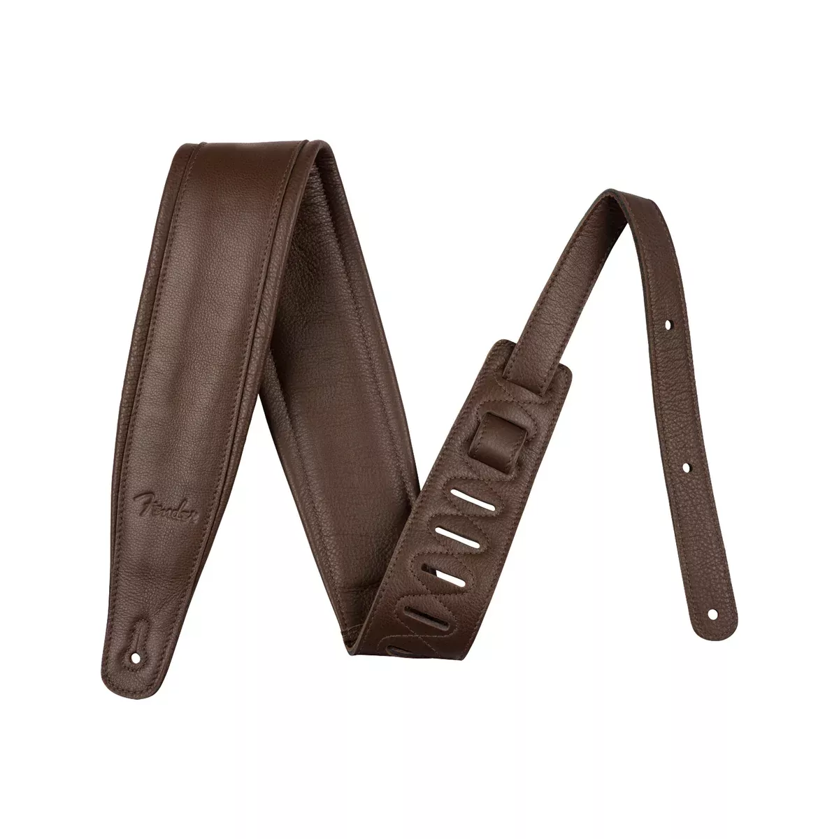 Fender 3.5Inch Premium Leather Guitar Strap, Brown