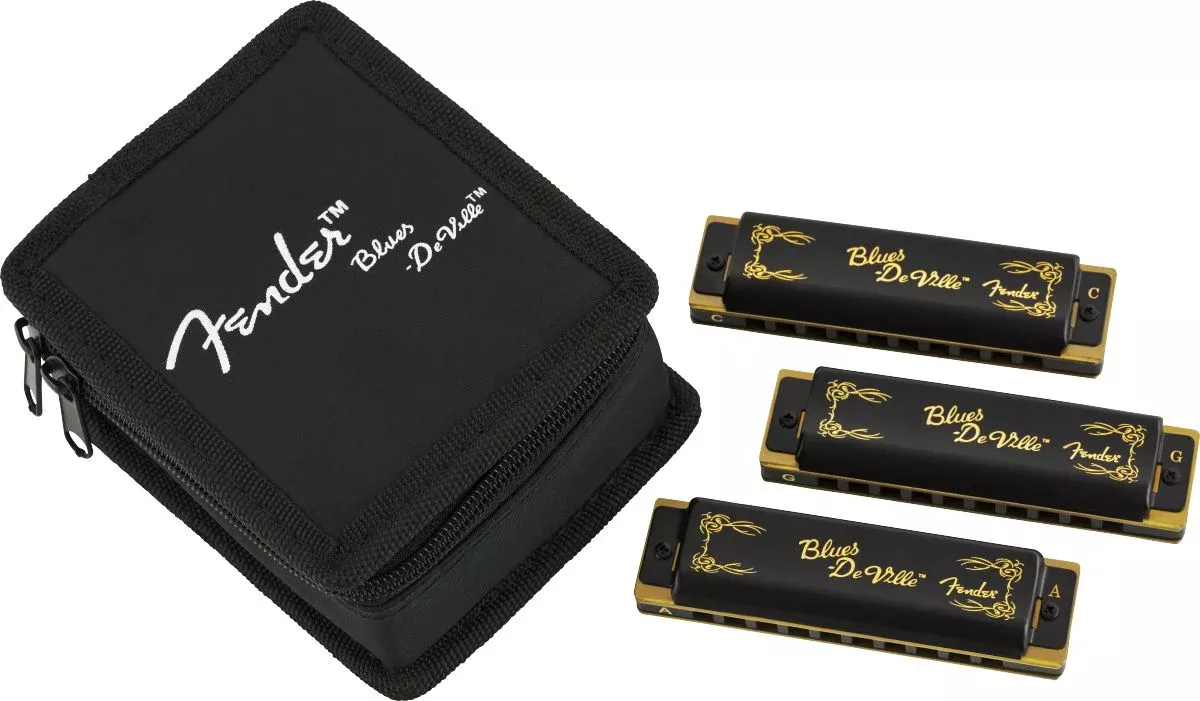 Fender Blues DeVille Harmonica (3 pack) with Case
