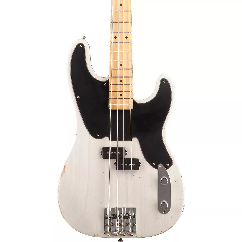 Fender Mike Dirnt Road Worn Precision Bass Guitar White Blonde Maple Fingerboard
