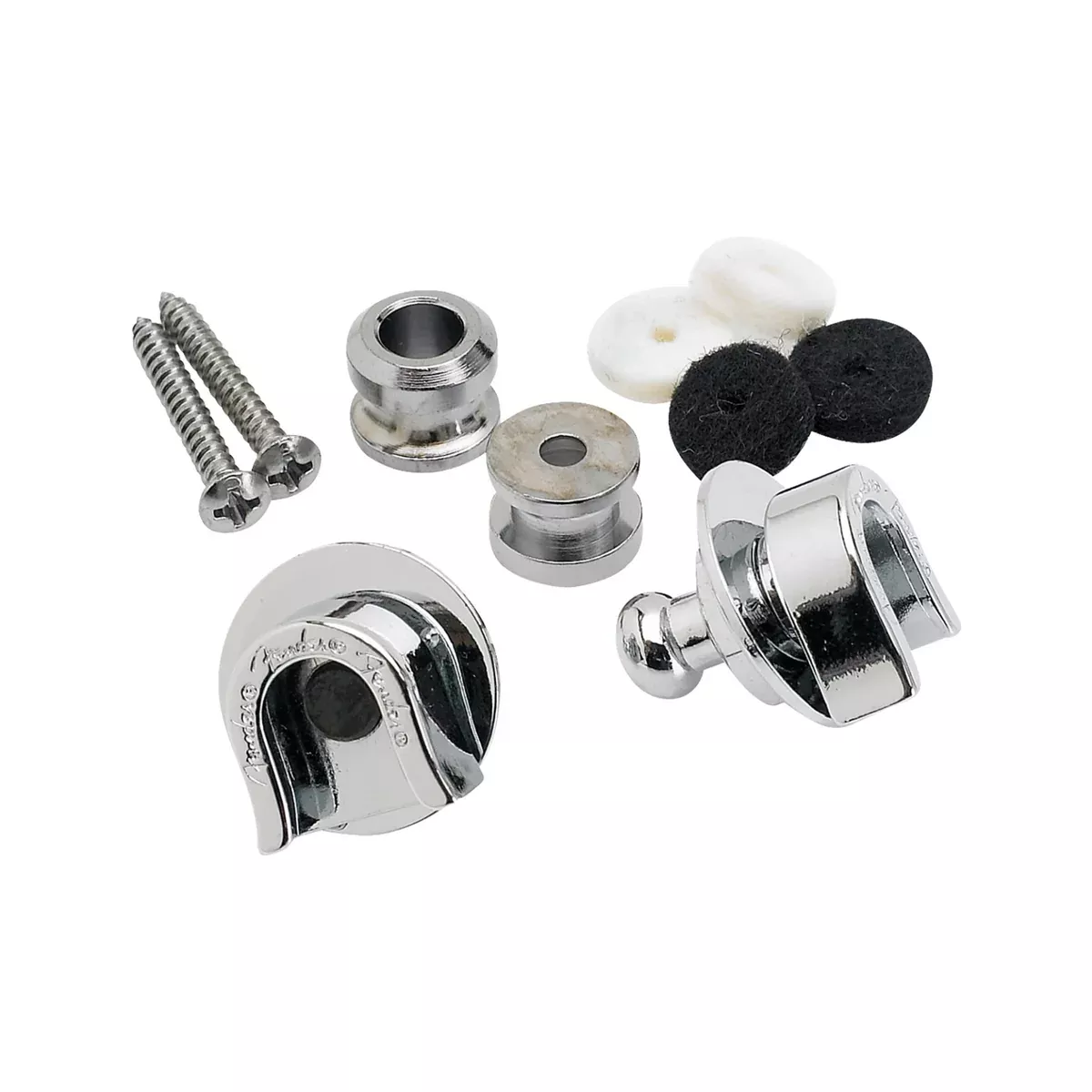 Fender Security Strap Locks w/ Buttons, Chrome