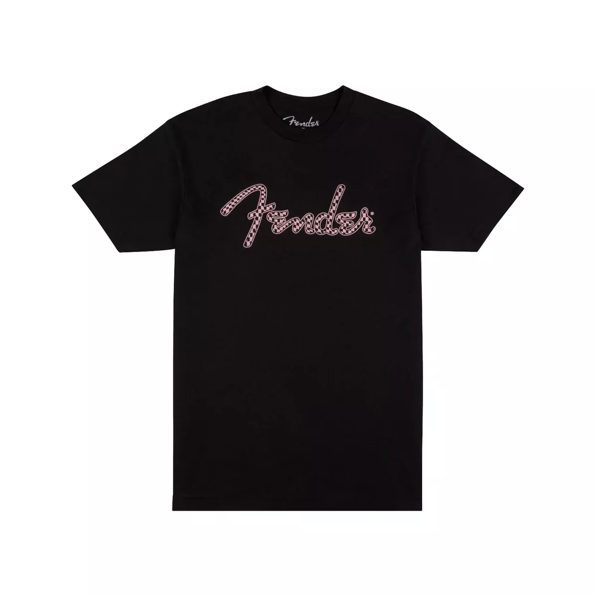 Fender Spaghetti Logo Wavy Checker Tee, Pink