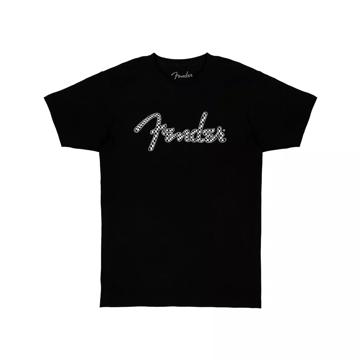 Fender Spaghetti Wavy Checker Logo Tee, Black