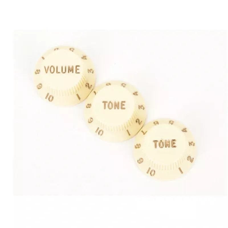 Fender Stratocaster Knob set (Volume, Tone, Tone) – Aged White