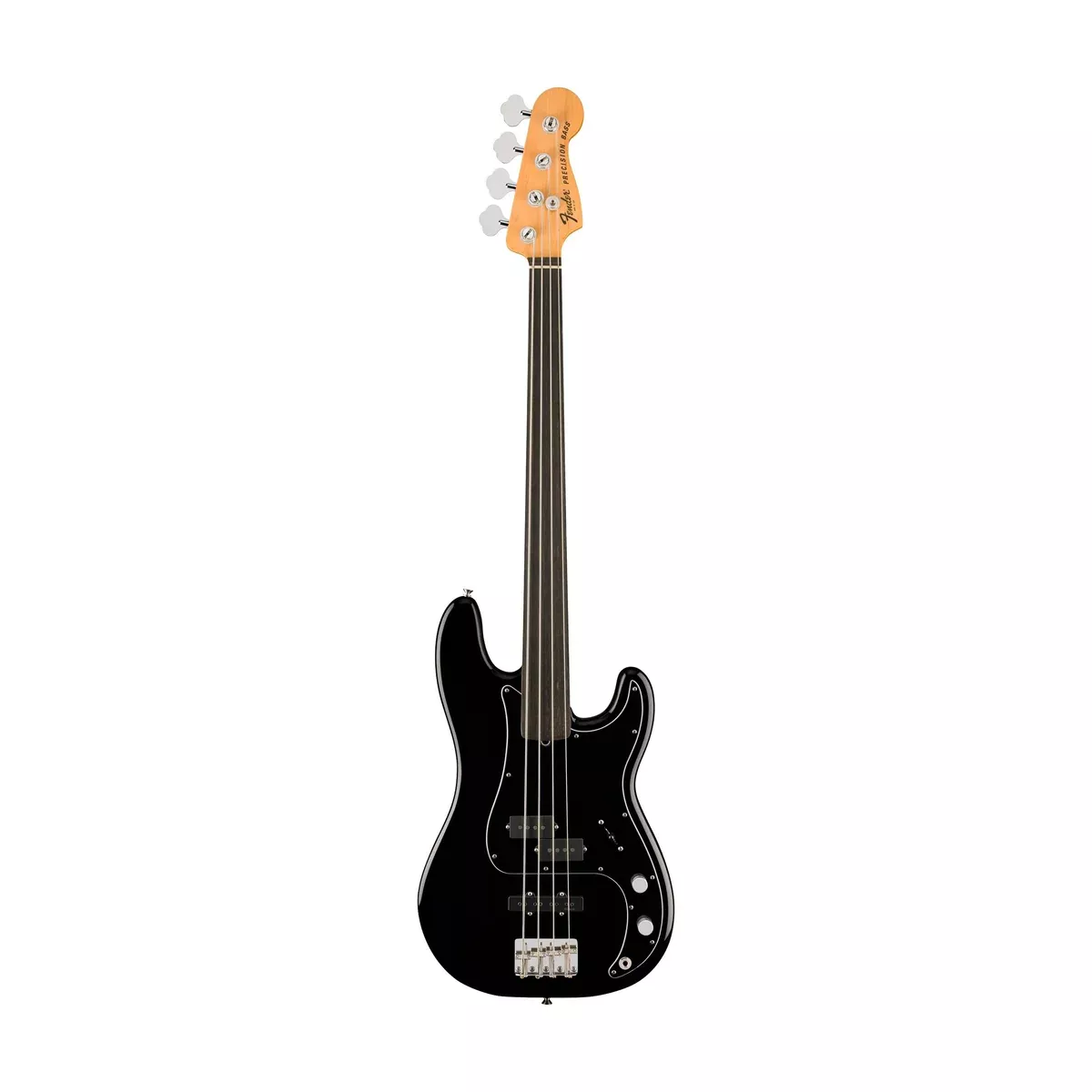 Fender Tony Franklin Fretless Precision Bass Guitar, Ebony FB, Black