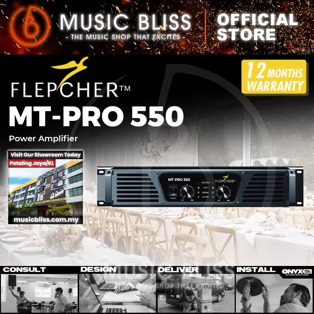 Flepcher MT-PRO-550 2x550W (8 Ohm) Pro Sound Power Amplifier