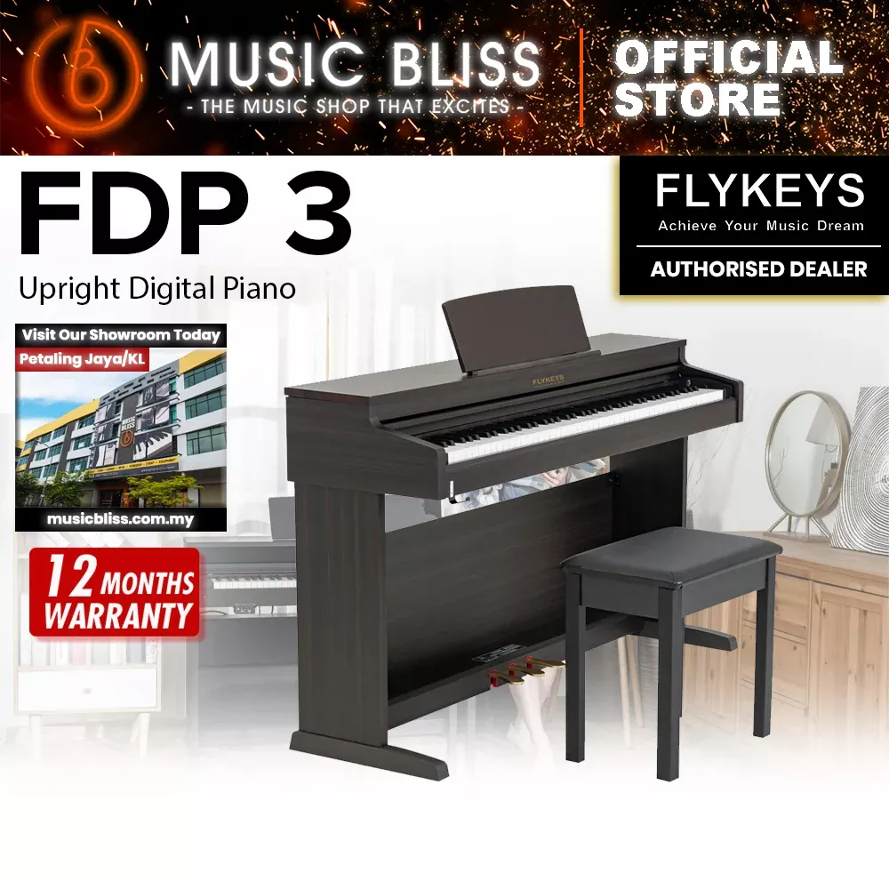 Flykeys FDP3 88-Key Digital Electric Piano Keyboard – Rosewood