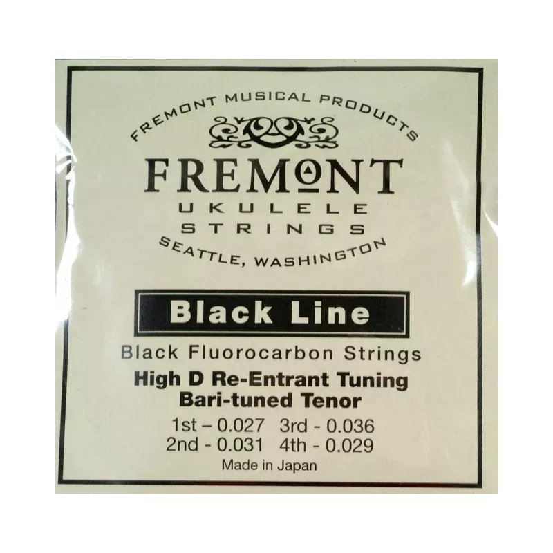 Fremont Blackline Fluorocarbon High D (D-G-B-E) Tenor Ukulele Set (Re-Entrant or Bari-Tuned Tenor)