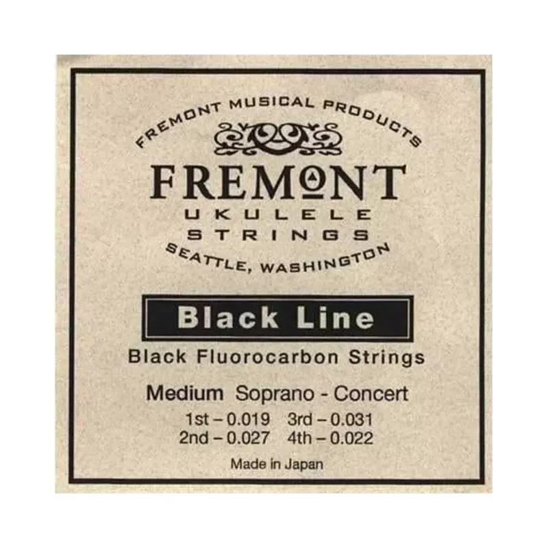 Fremont Blackline Fluorocarbon Soprano and Concert Ukulele String Set, Medium Tension
