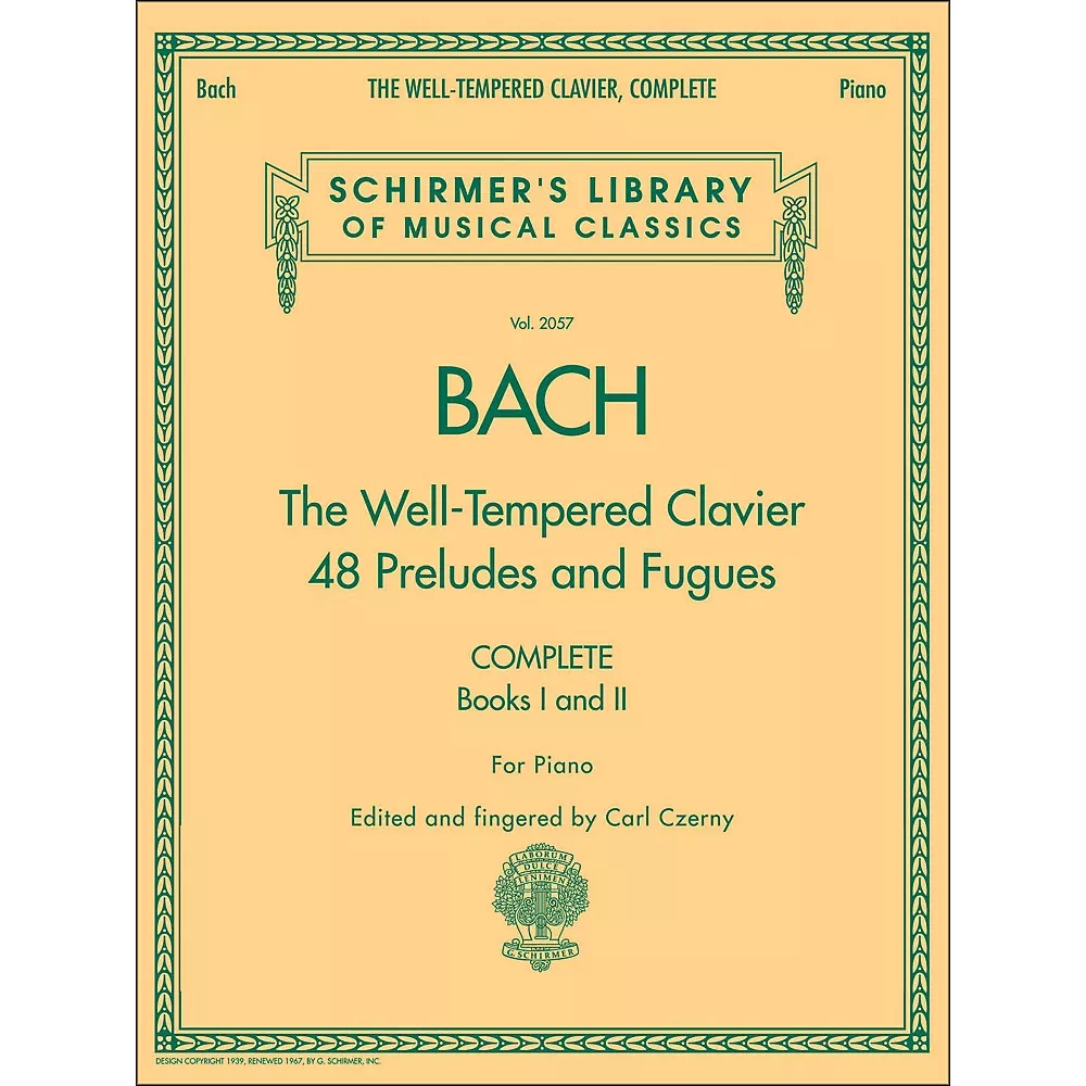 G. Schirmer Well-Tempered Clavier Complete Books 1 & 2 for Piano By Bach