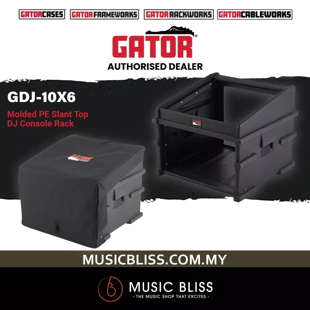 Gator GDJ-10X6 Molded PE Slant Top DJ Console Rack